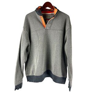 ORVIS Signature Quarter Zip Snap Grey Super Soft Pullover Top, Men's Size XL